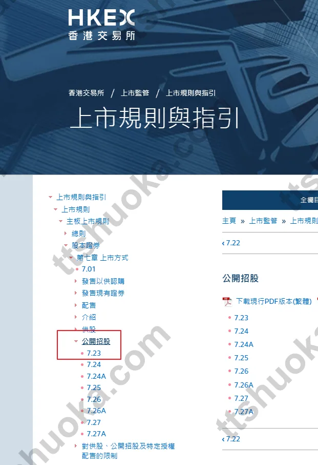 港股 IPO 发行股份分为国际配售和公开发售两部分的示意图