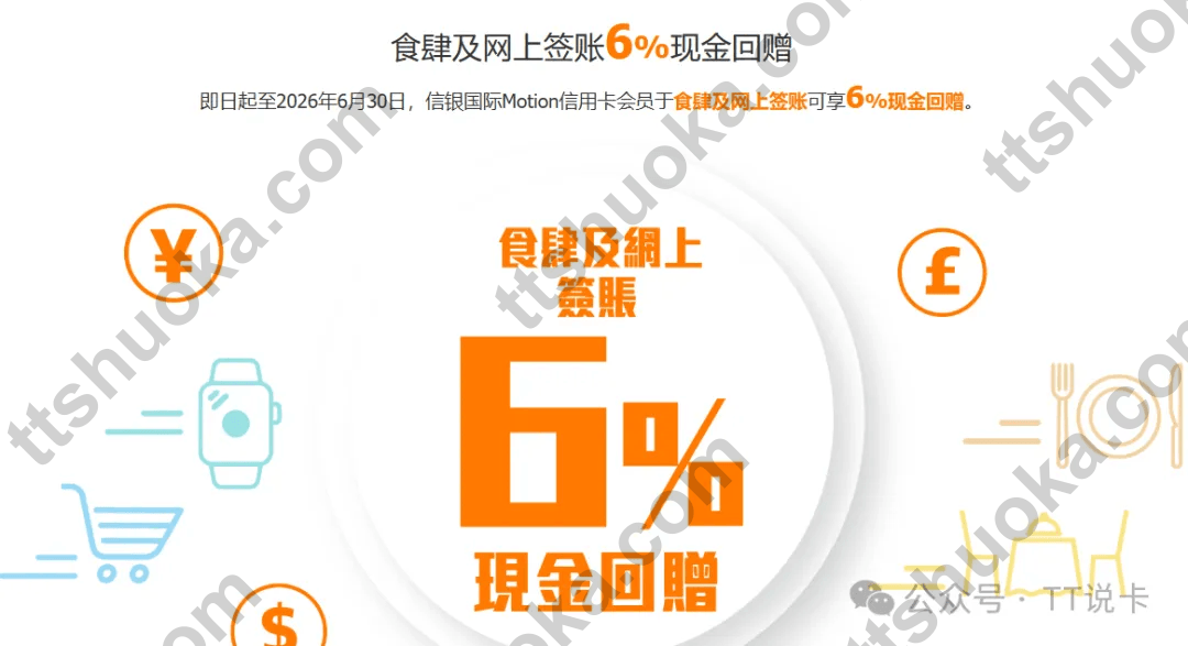 信银国际 Motion 信用卡食肆及网上签账6%回赠活动截图