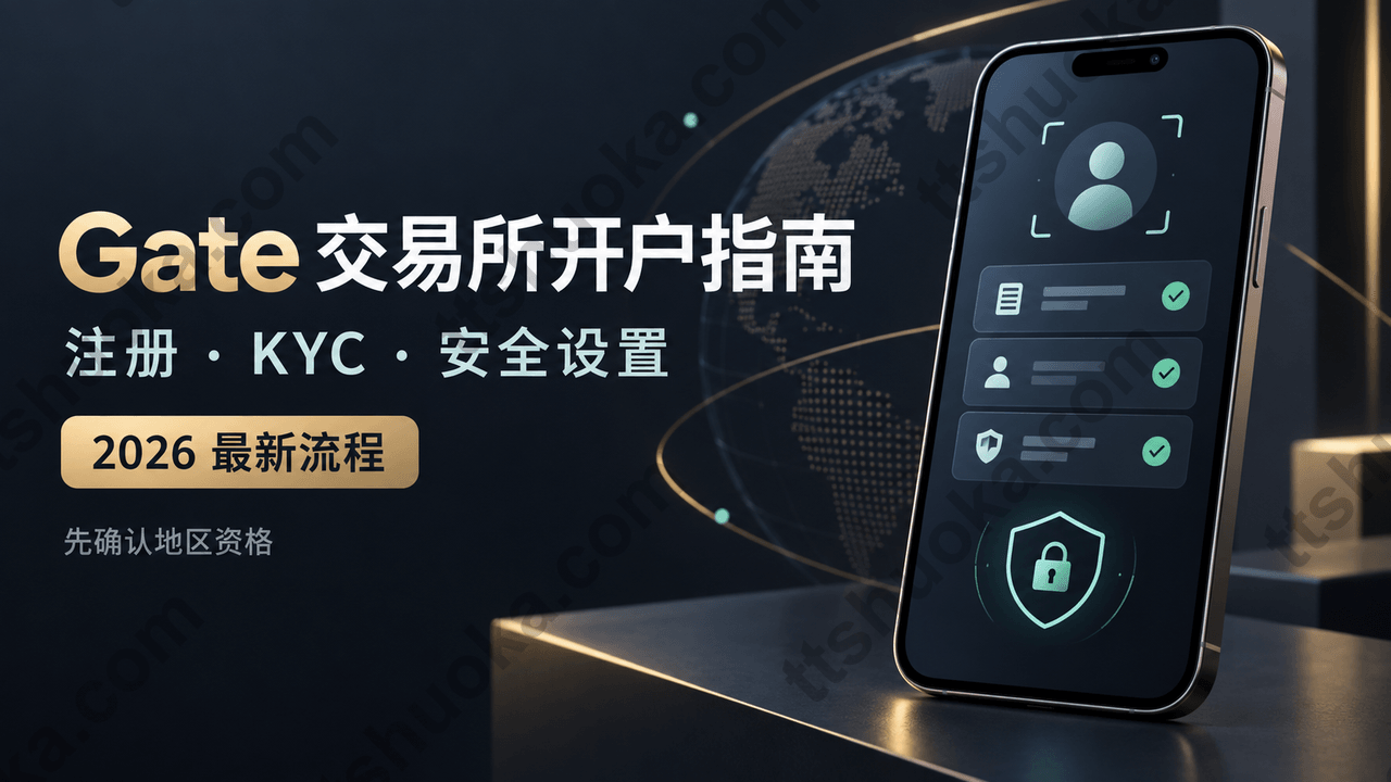 Gate交易所开户指南封面：注册、KYC与安全设置，先确认地区资格